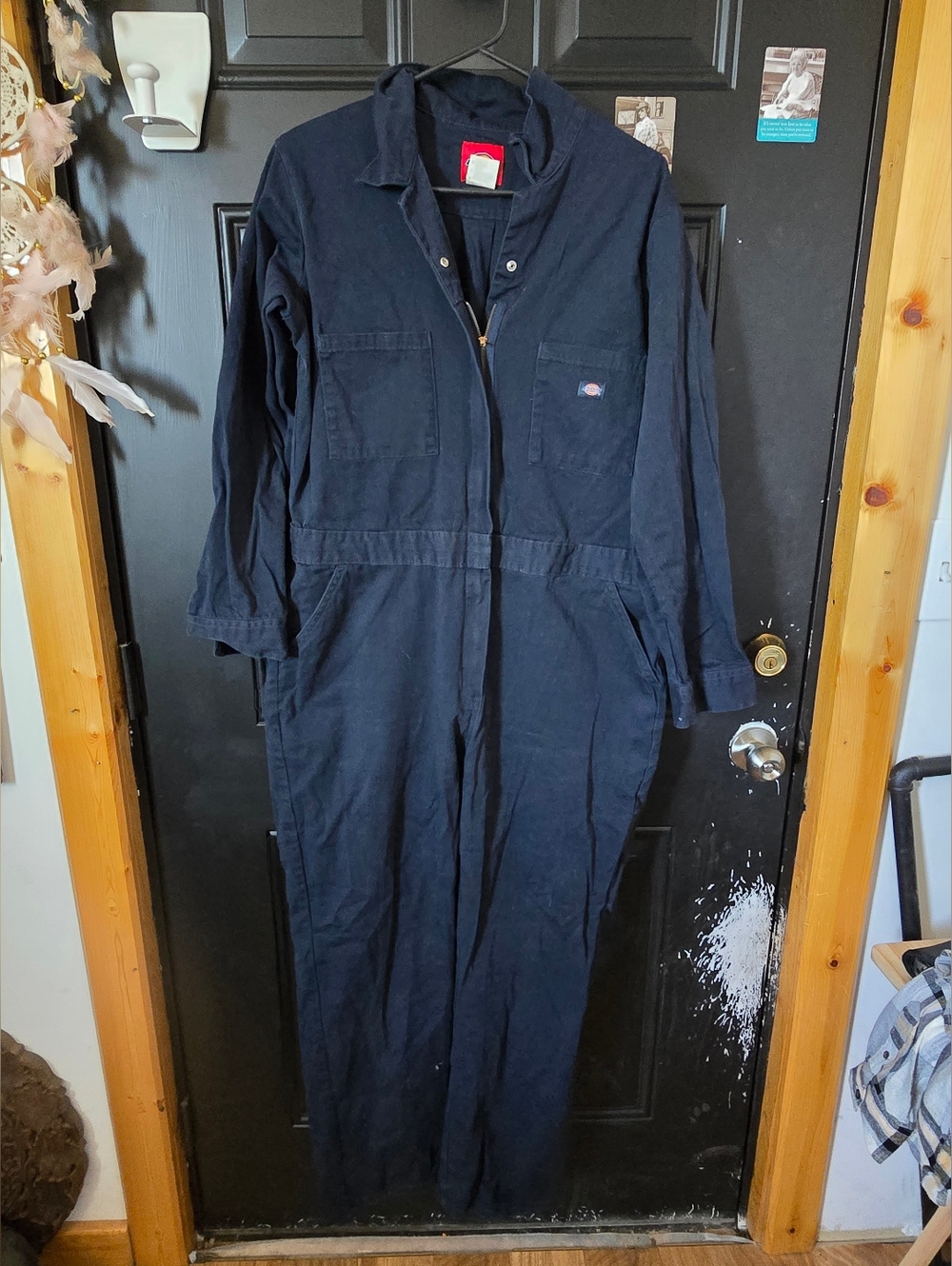Dickies Women's Dark Blue Zip-Front Utility Jumpsuit